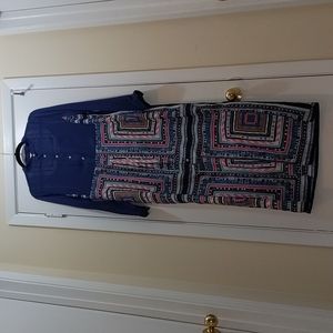 Mara Hoffman Blue Tribal Boho Maxi Shirt Dress Tunic